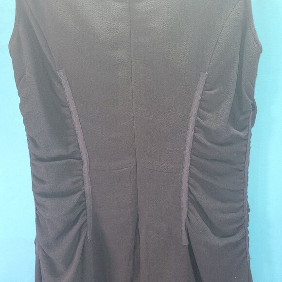 Etcetera Womens Size 8 Black Sleeveless Fitted Sheath Dress Leopard Print Lining - Picture 9 of 9